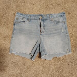 Seven7 Blue Jean Shorts Casual Distressed Style